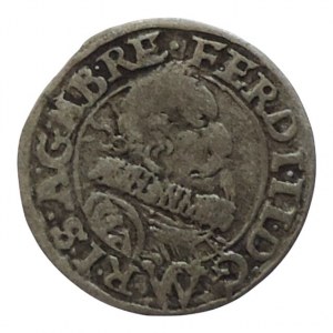 Ferdinand II. 1619-1637, 1 krejcar 1624 CW Brno-Wohnsiedler, MKČ 892, patina