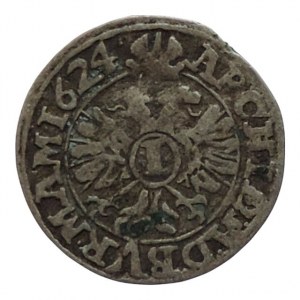 Ferdinand II. 1619-1637, 1 krejcar 1624 CW Brno-Wohnsiedler, MKČ 892, patina