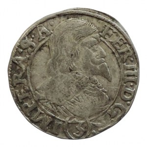 Ferdinand III. 1637-1657, 3 krejcar 1639 Praha-Wolker, MKČ 1180