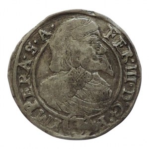 Ferdinand III. 1637-1657, 3 krejcar 1640 Praha-Wolker, MKČ 1180, n.ned.