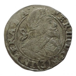 Ferdinand III. 1637-1657, 3 krejcar 1645 Praha-Wolker, MKČ 1181