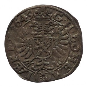 Ferdinand III. 1637-1657, 3 krejcar 1649 Praha-Wolker, MKČ 1181