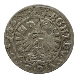 Ferdinand III. 1637-1657, 3 krejcar 1637 O Olomouc-Sonnenschein, MKČ 1237v, chyboražba v opise rubu: ARCHI.DV.DV (O) B.V.C.T R