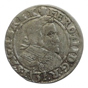 Ferdinand III. 1637-1657, 3 krejcar 1637 MI Vratislav-Reichart+Jan, MKČ 1291, dr.ned.