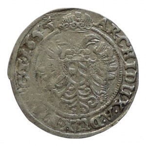 Ferdinand III. 1637-1657, 3 krejcar 1655 b.zn. Vratislav-Hübner, MKČ 1294, dr.ned. R