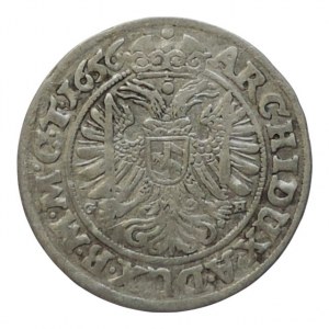 Ferdinand III. 1637-1657, 3 krejcar 1656 GH Vratislav-Hübner, MKČ 1294, dr.ned. R