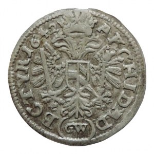 Ferdinand III. 1637-1657, 3 krejcar 1642 GW Kladsko-Werner, MKČ 1338 sbírkový R