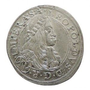 Leopold I. 1657-1705, XV krejcar 1664 Praha-Margalík MKČ 1407