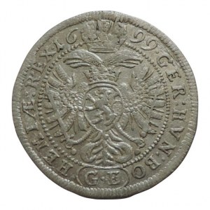 Leopold I. 1657-1705, 3 krejcar 1699 GE Praha-Egerer, MKČ 1429