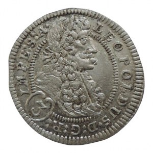 Leopold I. 1657-1705, 3 krejcar 1705 GE Praha-Egerer, MKČ 1428 R