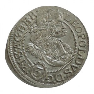Leopold I. 1657-1705, 3 krejcar 1670 SHS Vratislav-Hammerschmidt, MKČ 1624a