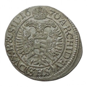 Leopold I. 1657-1705, 3 krejcar 1670 SHS Vratislav-Hammerschmidt, MKČ 1624a