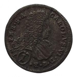 Karel VI. 1711-1740, 1 krejcar 1722 Kutná Hora-Weyer, MKČ 1870