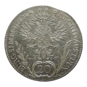 Marie Terezie 1740-1780, 20 krejcar 1780 EvS-IK, Praha-Erdmann+Kendler, MKČ 1954, dr.just.