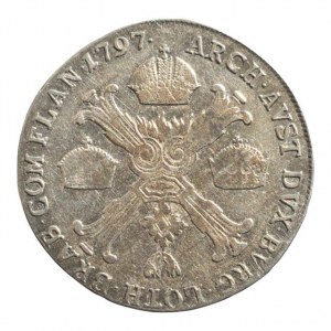 František II. 1792-1835, 1/2 tolar křížový 1797 C, patina
