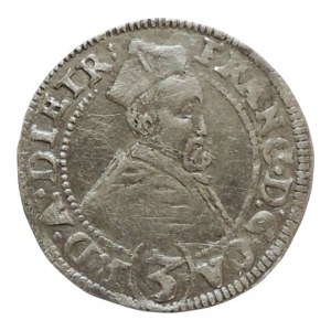 Olomouc biskupství, František Dietrichstein 1599-1636, 3 krejcar 1617, SV-016 nep.ned. RR