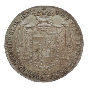 Olomouc arcibiskupství, Rudolf Jan 1819-1831, 1/2 tolar 1820, SV-1203, krásný exemplář, bez justování, patina, 14,013g