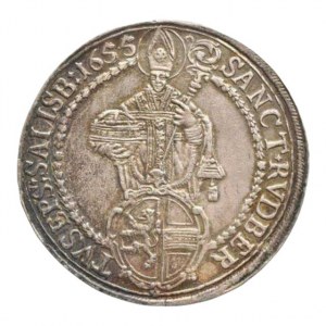 Salzburg arcibiskupství, Guidobald Thun-Hohenstein 1654-1668, tolar 1655, Zöttl 1793, Probszt 1472, patina, nep.st. ?