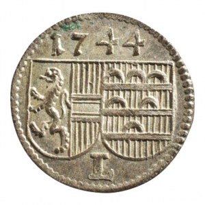 Salzburg arcibiskupství, Leopold Antonín Firmian 1727 - 1744,, pfennig 1744 L, Zöttl 2631, Probszt 2187, sbírkový