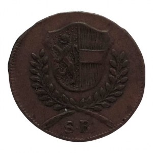 Salzburg arcibiskupství, Hieronym Colloredo 1772-1803, II Pfennig 1801 Cu, pěkná patina