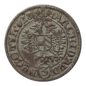 Matyáš II. 1611-1619, 3 krejcar 1618 Vídeň-Jessinski, patina, sbírkový