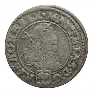 Matyáš II. 1611-1619, 3 krejcar 1618 Vídeň-Jessinski, ned.