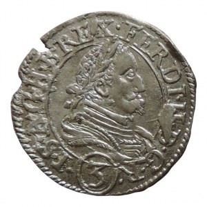 Ferdinand II. 1619-1637, 3 krejcar 1637 Graz, dr.vyl.okr.
