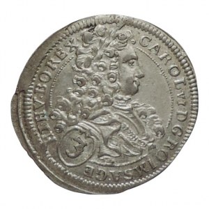 Karel VI. 1711-1740, 3 krejcar 1715 Vídeň
