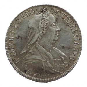 Marie Terezie 1740-1780, 1/2 tolar 1767 AS Hall, zapr.stopa 13,979g