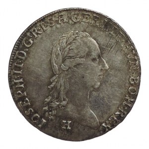 Josef II. 1780-1790, 1/4 tolar 1788 H Günzburg, just., patina 7,378g