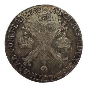 Josef II. 1780-1790, 1/4 tolar 1788 H Günzburg, just., patina 7,378g