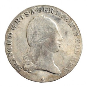 František II. 1792-1835, tolar křížový 1796 A, patina