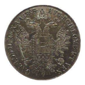 František II. 1792-1835, tolar 1818 V Benátky, patina 27,979g