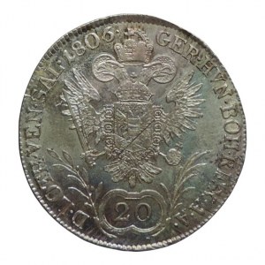 František II. 1792-1835, 20 krejcar 1806 A říšská koruna, just.