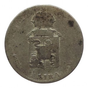 František II. 1792-1835, 1/2 lira 1822 V