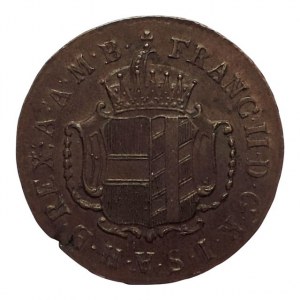 František II. 1792-1835, Cu 1 krejcar 1803 H Günzburg, dr.vada hr., patina