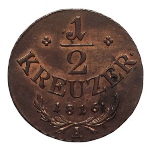 František II. 1792-1835, Cu 1/2 krejcar 1816 A