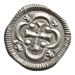 Štěpán II. 1116-1131, denár Unger 39, Huszár 84, sigle: jeden klín vedle křížku