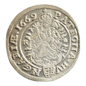 Leopold I. 1657-1705, VI krejcar 1669 KB, úzké poprsí, Husz.1450