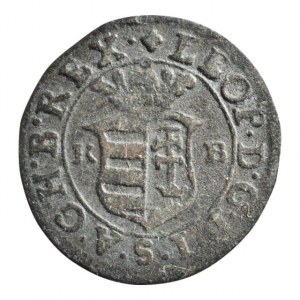 Leopold I. 1657-1705, duarius 1698 KB (1/2 krejcar), tmavá patina