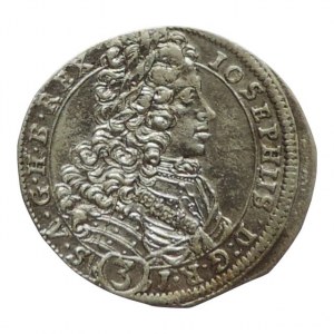 Josef I. 1705-1711, 3 krejcar 1705 CH Bratislava, Herinek 230, Huszár 1577 R