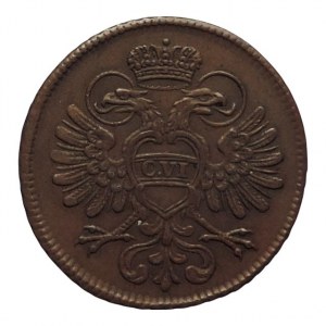 Karel VI. 1711-1740, Cu 2 krejcar b.l., Invalidovna v Pešti