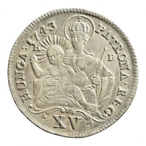 Marie Terezie 1740-1780, XV krejcar 1743 KB, nep.just.