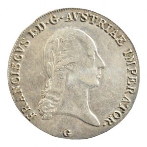 František II. 1792-1835, tolar 1823 G, Nagybanya, nep.škr. R