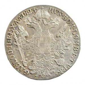 František II. 1792-1835, tolar 1823 G, Nagybanya, nep.škr. R