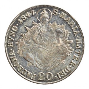 Ferdinand V. 1835-1848, 20 krejcar 1847 B, zc.nep.just.