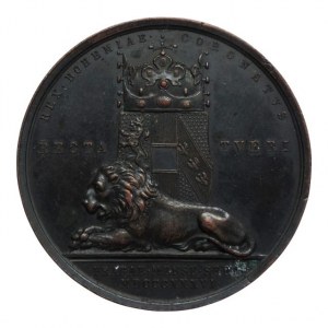 Ferdinand V. 1835-1848, AE medaile 1836 na českou korunovaci 46mm/76,820g, sign. Boehm, patina