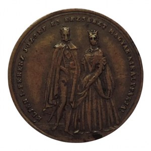 FJI 1848-1916, Cu 21mm, korunovační žeton na uherskou korunovaci 1867