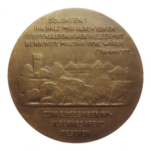 FJI 1848-1916, Bz medaile 55mm r. 1914 polní maršál Friedrich Erzherzog von Teschen sign. H. Scholz