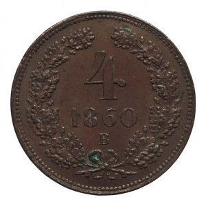 FJI 1848-1916, 4 krejcar 1860 B, patina